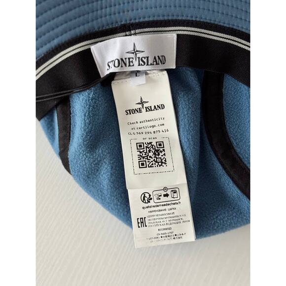 NWT Stone Island Bucket Hat Fleece Water-Resistant Nylon - Picture 9 of 10